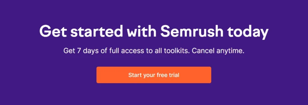 semrush free trail